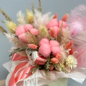 Розовый хлопок  от интернет-магазина «Цветочные истории»