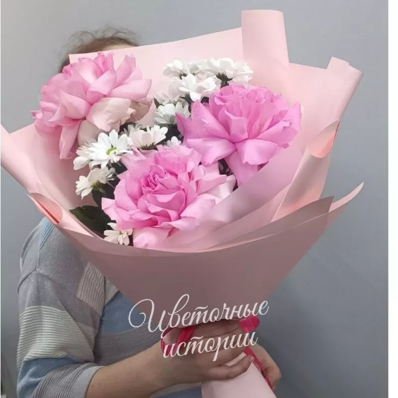 Монобукет &laquo;Букет Нежность с французской розой&raquo; 1