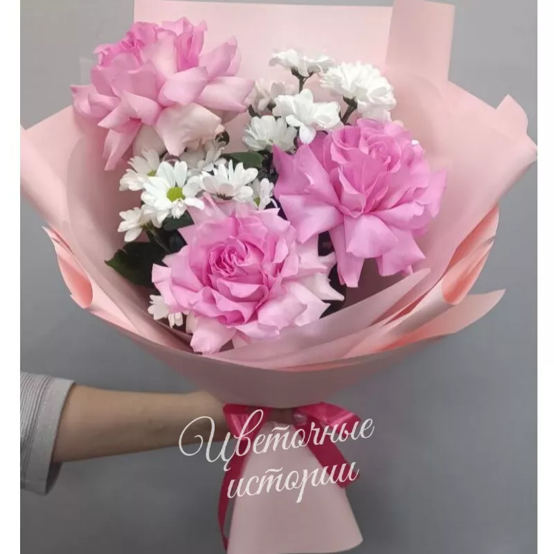 Монобукет &laquo;Букет Нежность с французской розой&raquo;