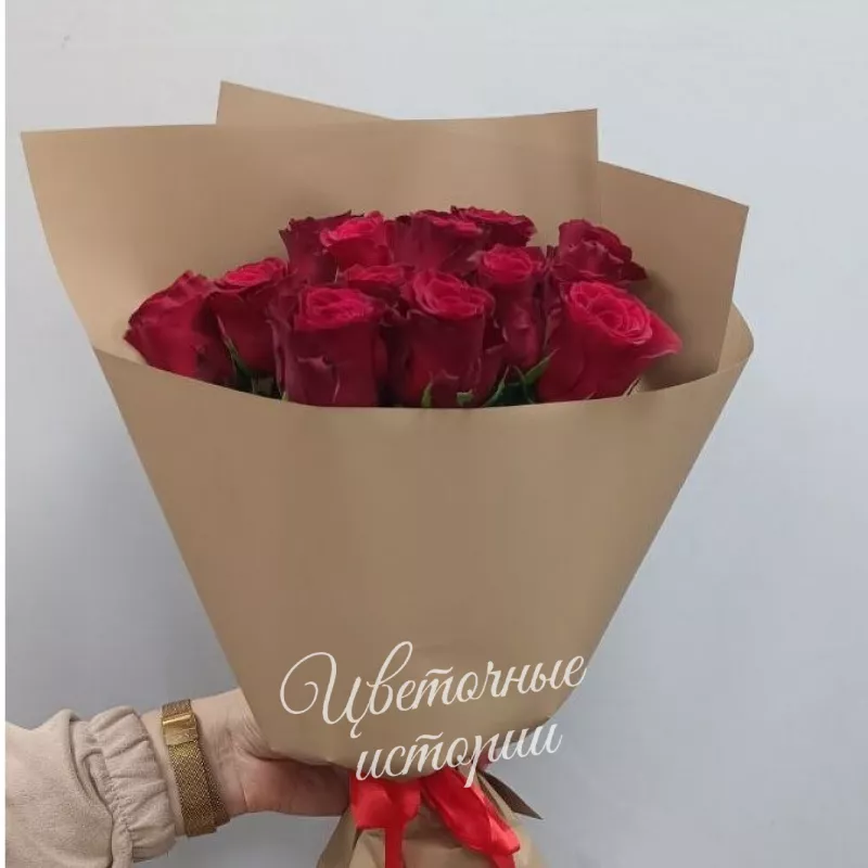 Букет красных роз &laquo;Классика роз 15 шт&raquo; 2