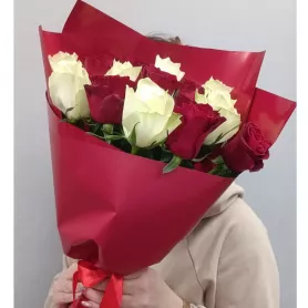 Букет роз &laquo;Букет из роз 50 см  15 шт&raquo; от интернет-магазина «Цветочные истории»