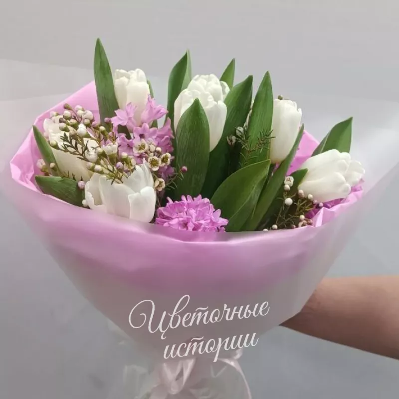 Букет &laquo;Букет с тюльпаном и гиацинтом&raquo;