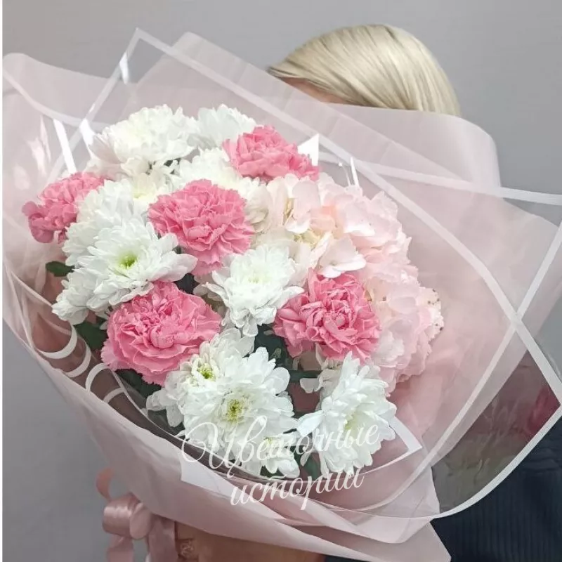 Букет &laquo;Букет  с хризантемой и диантусом&raquo;