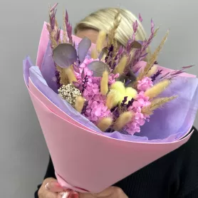 Сиреневая дымка-букет из сухоцветов. от интернет-магазина «Цветочные истории»