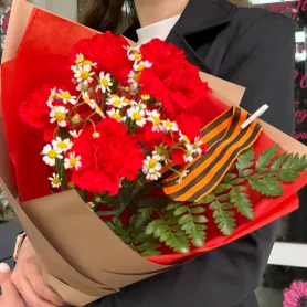 Букет &laquo;Цветы Победы &raquo; от интернет-магазина «Цветочные истории»