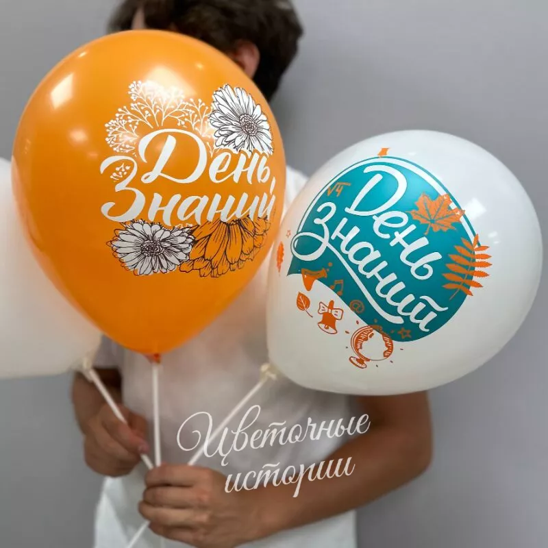 Шары 1 сентября с воздухом на палочке 1