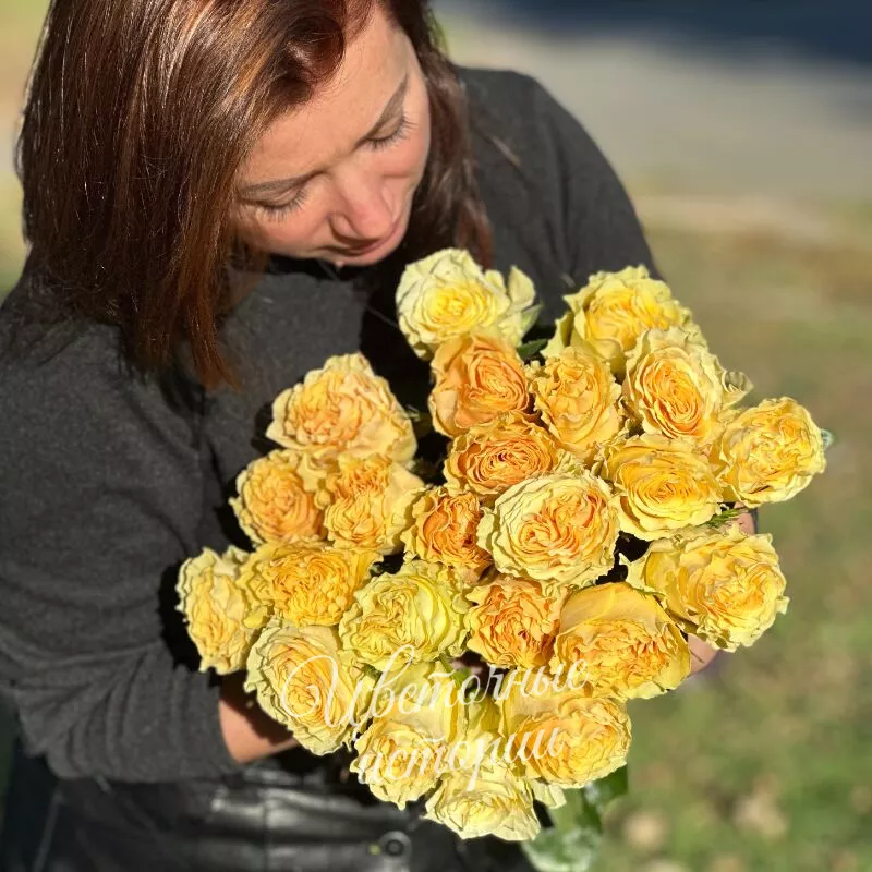 Роза пионовидная сливочная 3