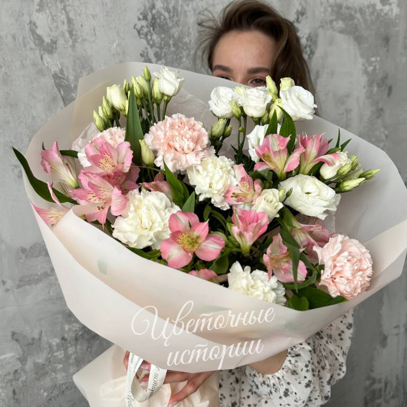 Букет из альстромерии,эустомы и диантусов &laquo;Букет для любимой&raquo; 3