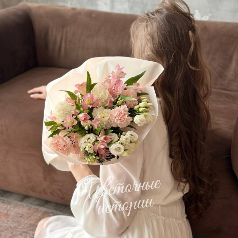 Букет из альстромерии,эустомы и диантусов &laquo; Для любимой&raquo; 2