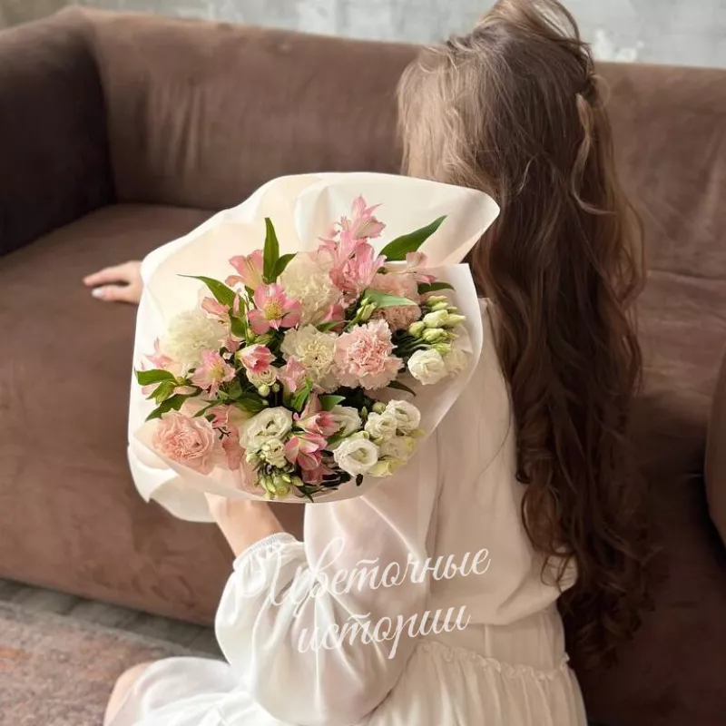 Букет из альстромерии,эустомы и диантусов &laquo; Для любимой&raquo; 2