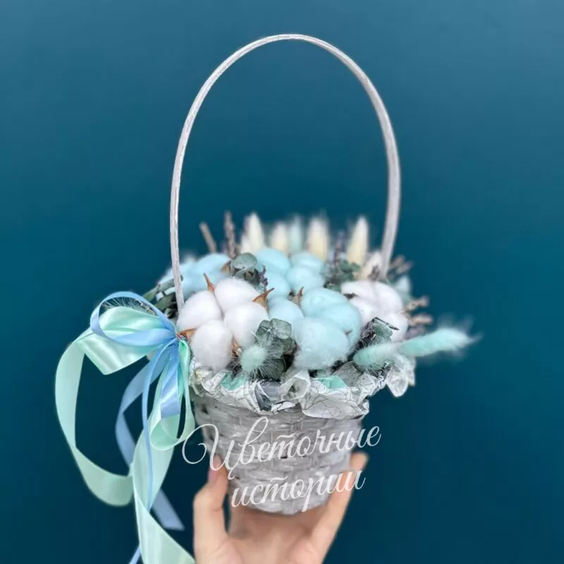 Корзинка с сухоцветами &laquo;Лунный свет&raquo; 1