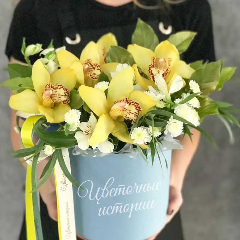 Композиция в коробке &laquo;Лимонный щербет&raquo;