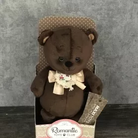 Романтичный  Медвежонок с Бежевым бантиком от интернет-магазина «Цветочные истории»