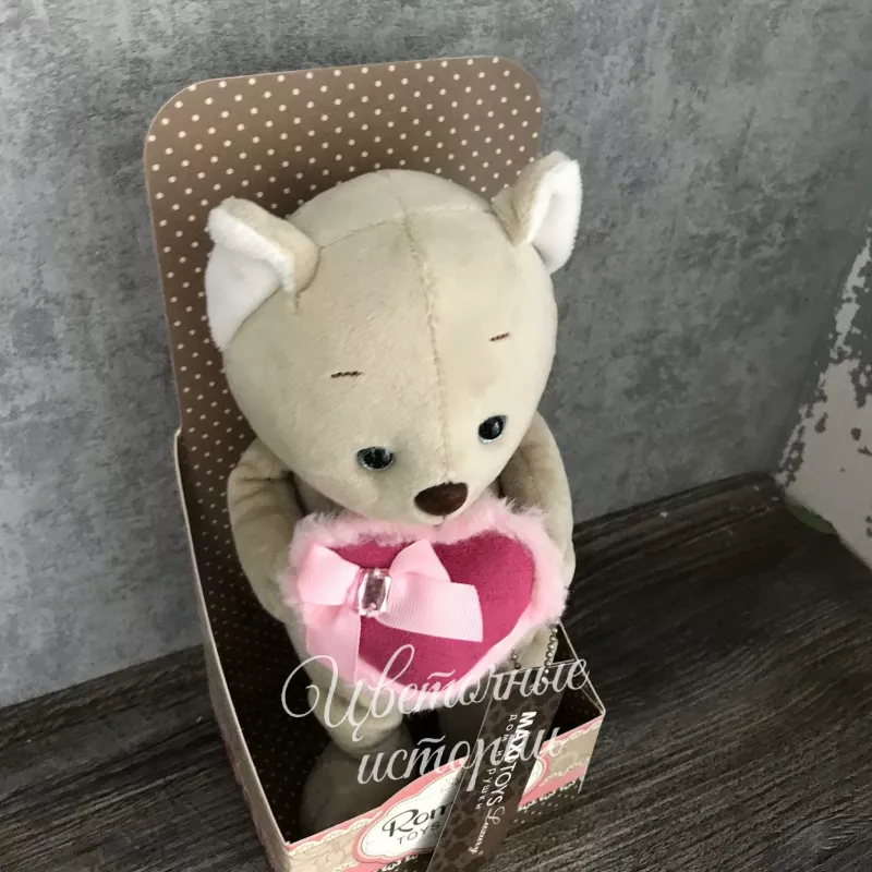 Романтичный Котик с розовым сердечком 1