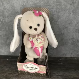 Романтичный зайчик с розовым Сердечком от интернет-магазина «Цветочные истории»