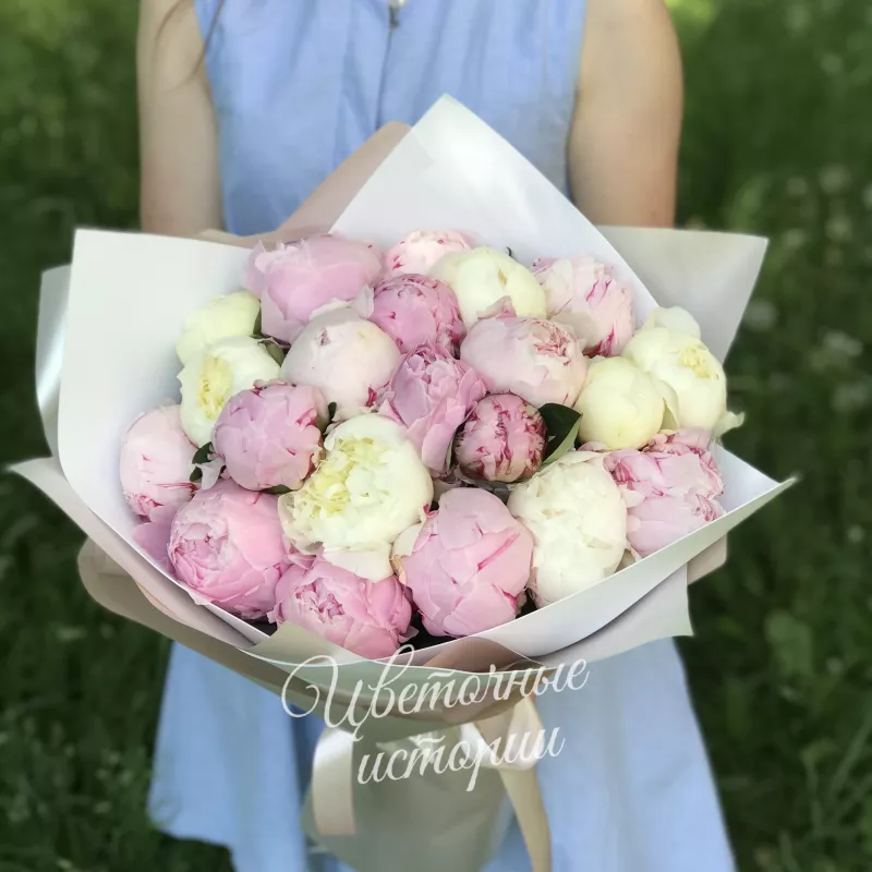 Букет из пионов &laquo;Жемчужина красоты&raquo;
