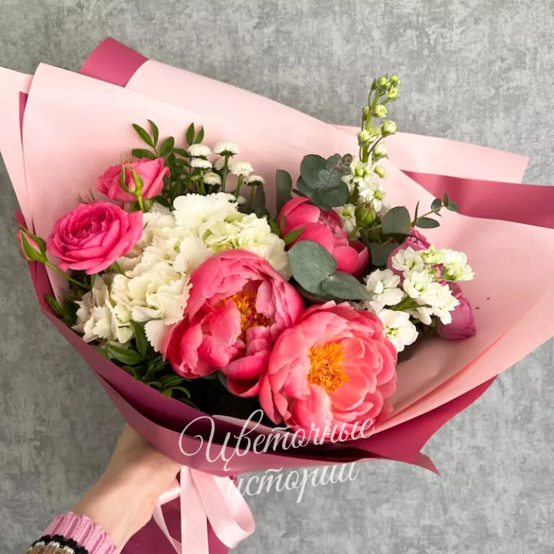 Букет из пионов &laquo;Малиновое вино&raquo;