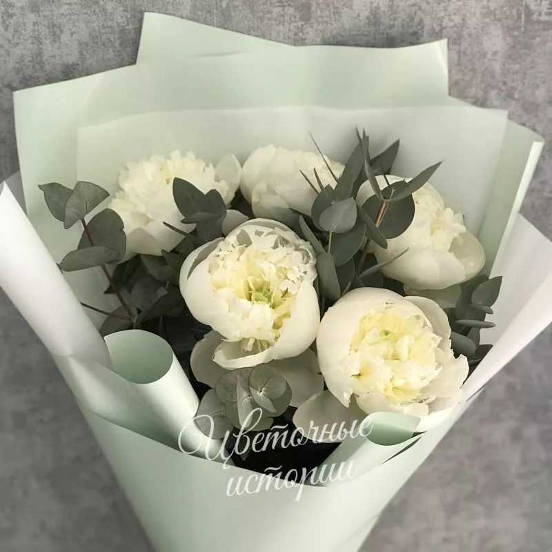 Букет из пионов &laquo;Облачко&raquo;