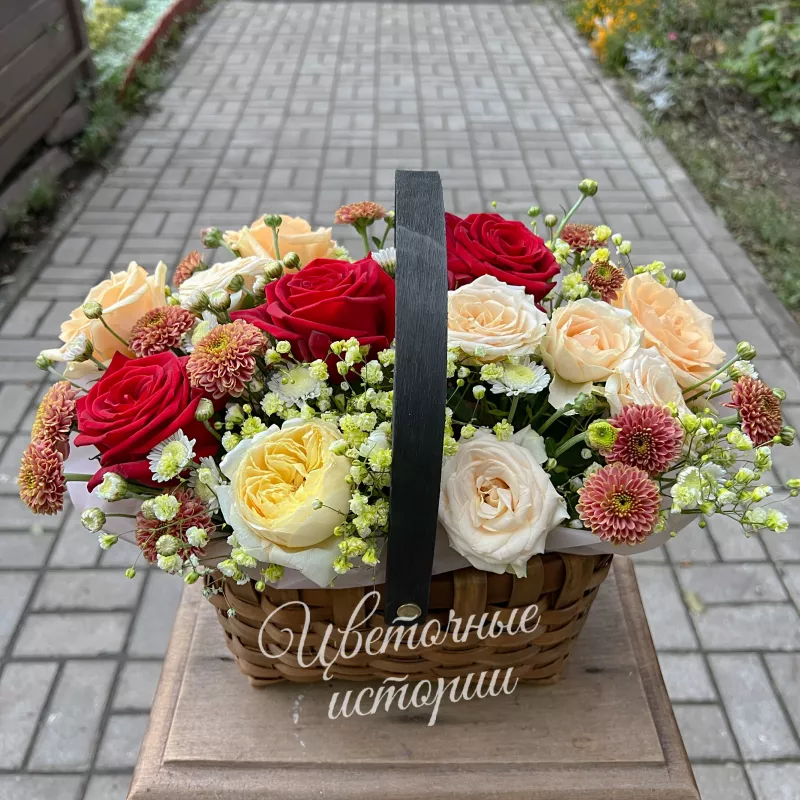 Розы в корзине