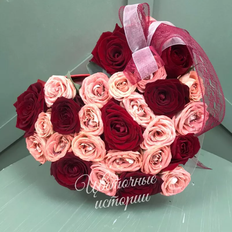 Композиция в коробке &laquo;Сердце любимой&raquo; 1