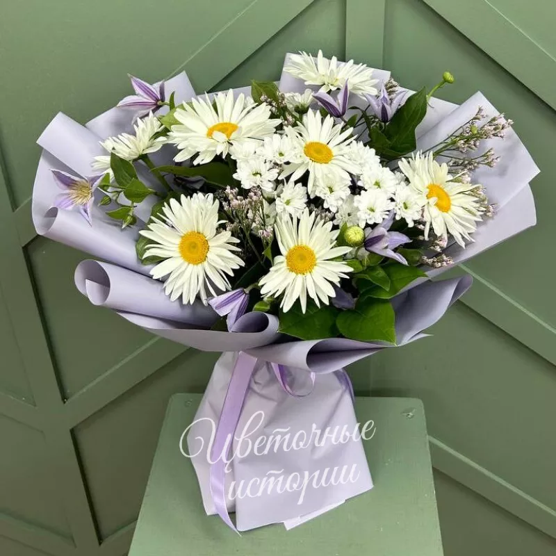 Сборный букет &laquo;Ромашки и любовь&raquo;