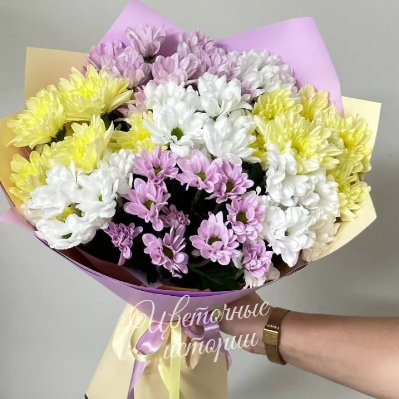 Монобукет &laquo;Созвездие хризантем&raquo;