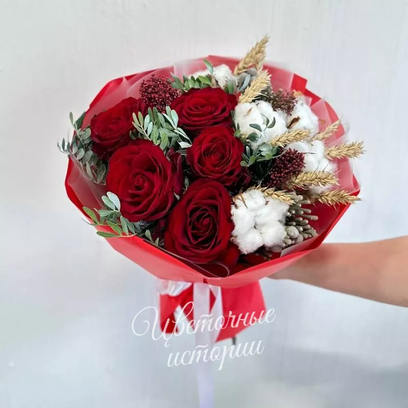 Сборный букет &laquo;Пылающая любовь&raquo; 1