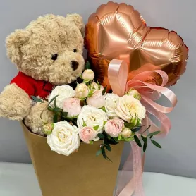 Романтичный медвежонок  от интернет-магазина «Цветочные истории»