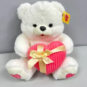 Мишка с розовым сердцем 18 см  от интернет-магазина «Цветочные истории»