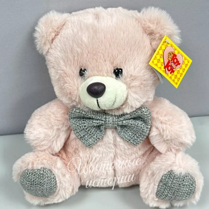 Мишка с бантиком,15 см 